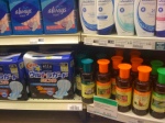 Pads right next to shampoo so I have an excuse to be in that aisle, LOL...