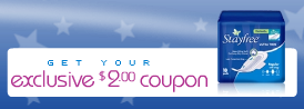 Exclusive $2 Off Coupon for Stayfree Maxi Pads